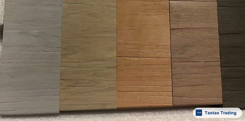 Composite decking boards in five color options