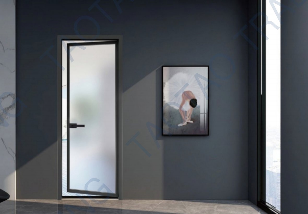 DW-16W Ultra-narrow interior swing door; 16mm profile; single glass catalogue view 2