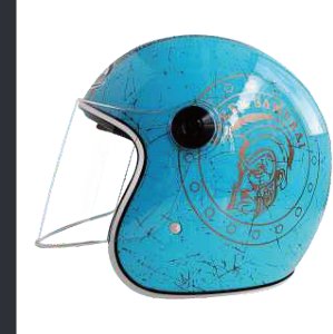 KU08 Vintage open-face Harley 3/4, bubble shield catalogue view 2