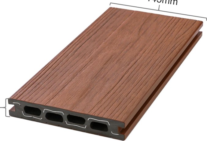 LXD-14525 Double-sided aluminum-core decking 145x25mm; PVC+embedded al catalogue view 2