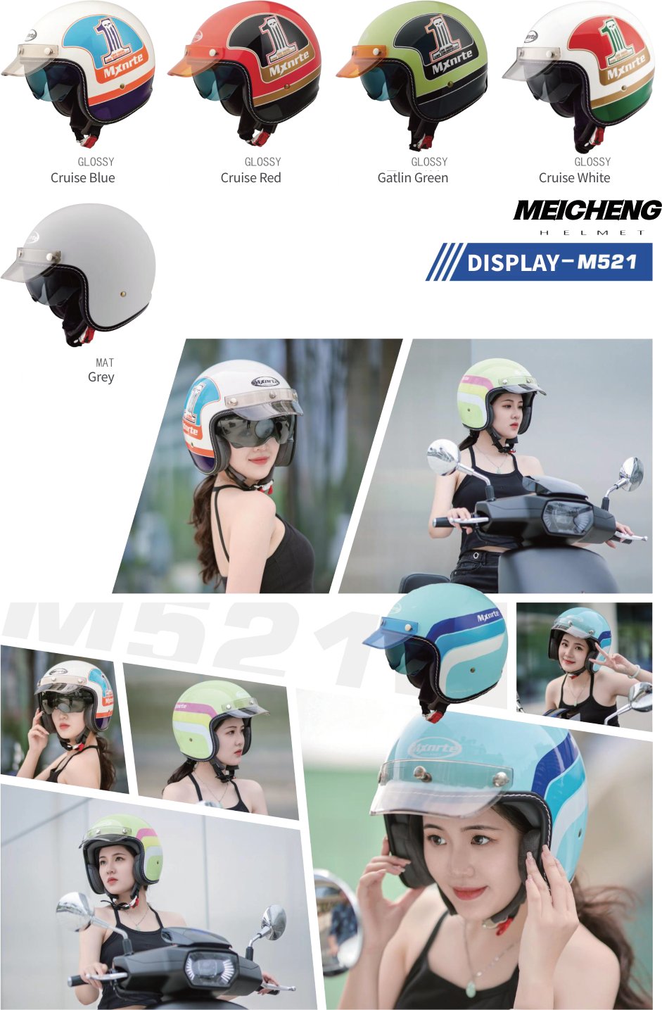 MC-VSV Single visor vintage open-face catalogue view 3