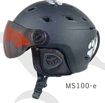 MS100 Ski, removable visor + vent switch 400g catalogue view 2