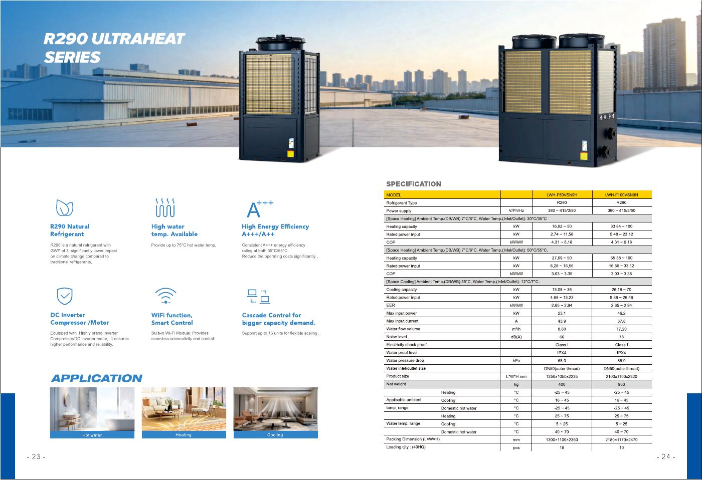 R290 Ultraheat Commercial Heat Pump catalog reference
