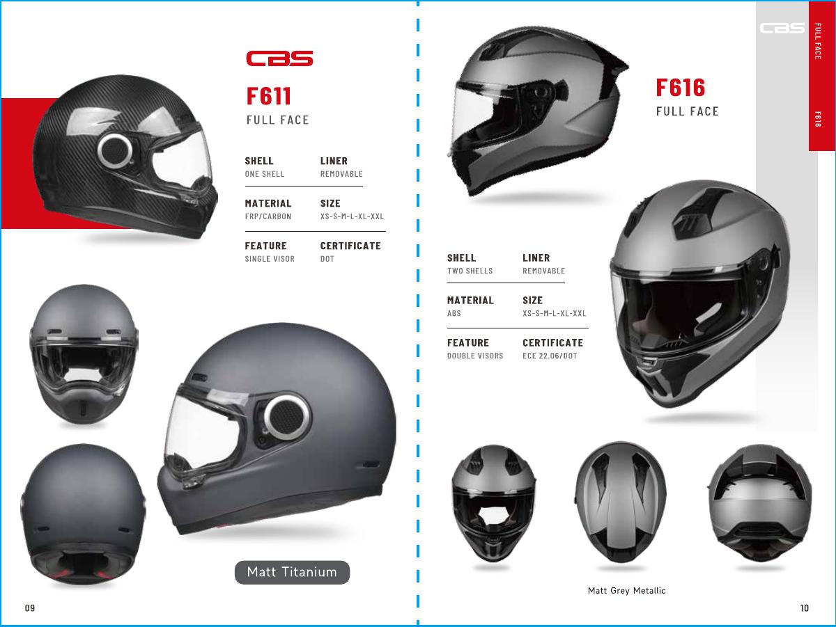 F616 Two-Shell Double-Visor Helmet catalog reference