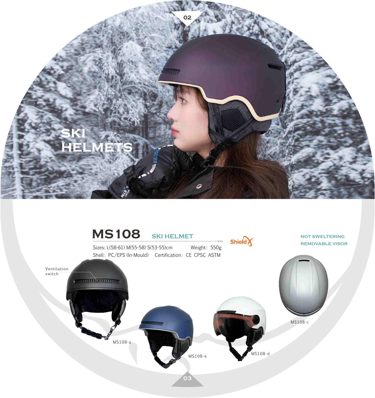 MS108 In-Mould Ski Helmet catalog reference