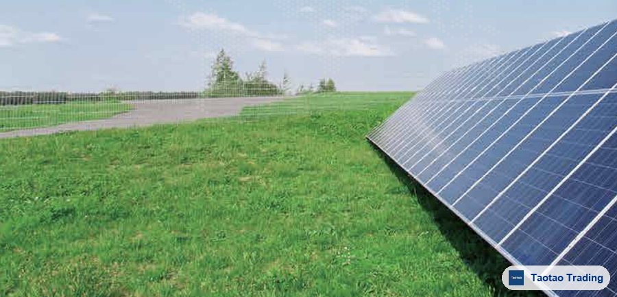 Ground-mounted solar PV array on galvanized mounting structures