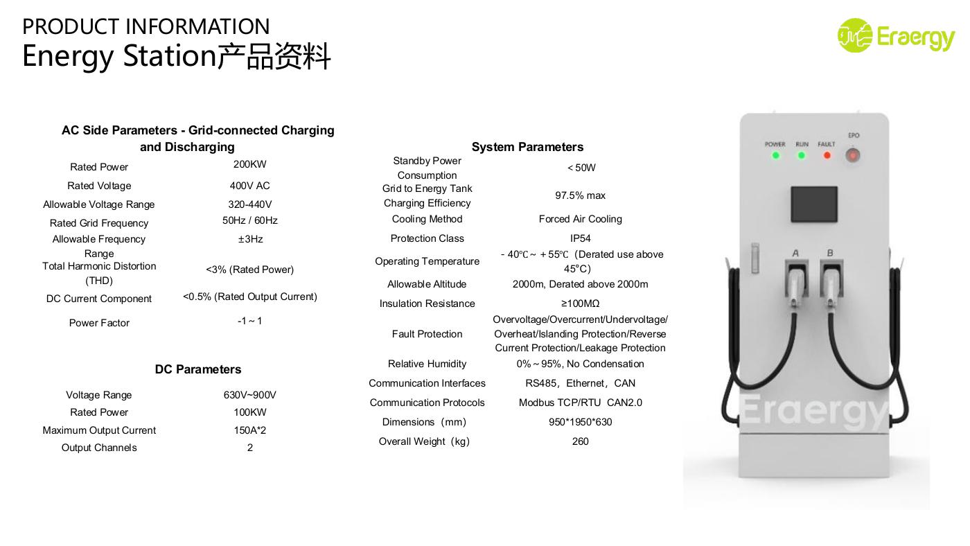 Energy Station 200 kW Bidirectional Power System catalog reference