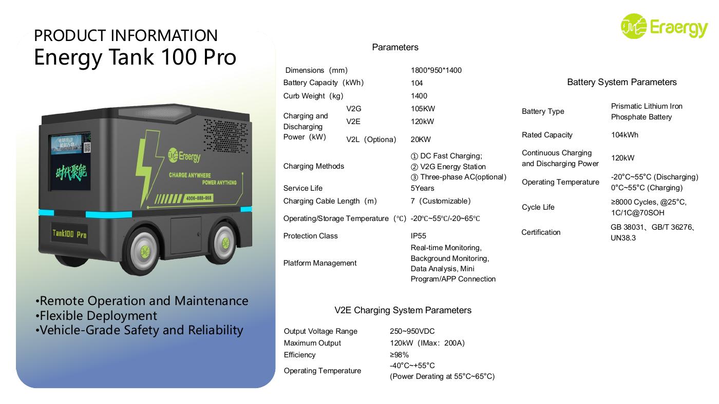 Energy Tank 100 Pro Mobile Energy Storage System catalog reference
