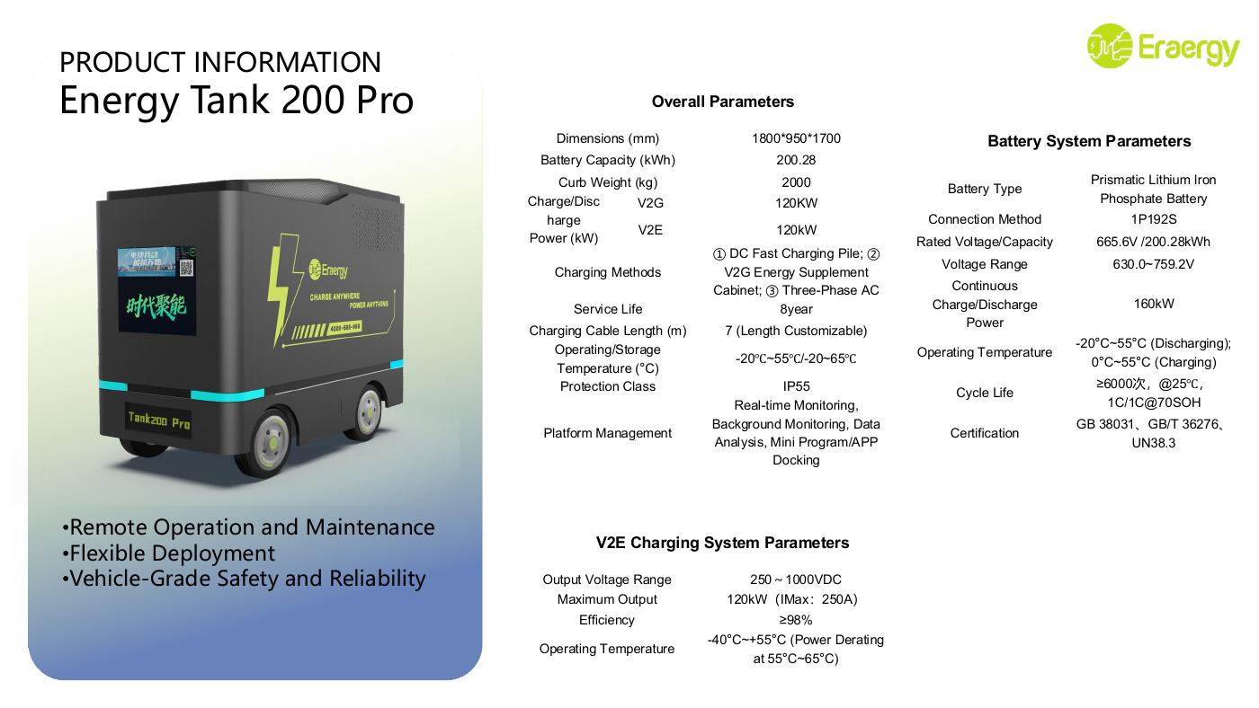 Energy Tank 200 Pro Mobile Energy Storage System catalog reference